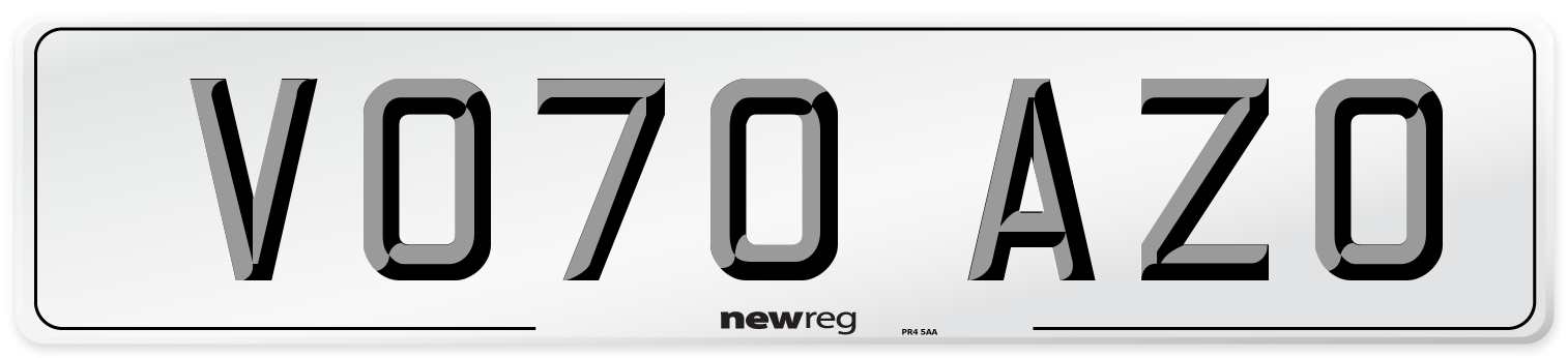 VO70 AZO Number Plate from New Reg